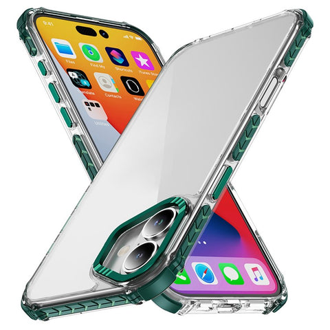 For iPhone 16 Plus Crystal Clear Case Airbag Anti Drop TPU + PC Phone Back Cover