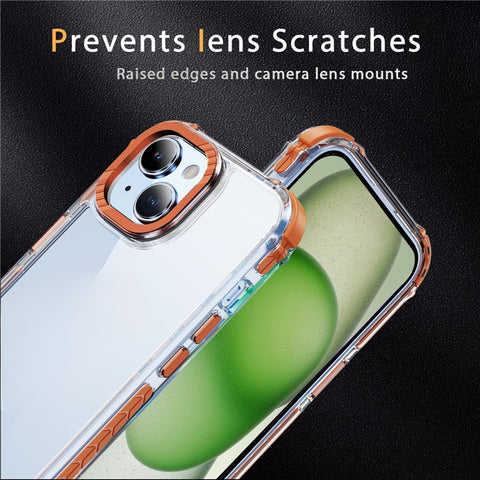 For iPhone 14 / 13 Crystal Clear Case Airbag Anti Drop TPU + PC Phone Back Cover