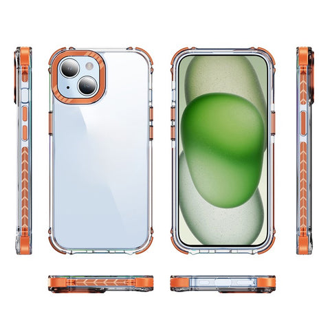 For iPhone 14 / 13 Crystal Clear Case Airbag Anti Drop TPU + PC Phone Back Cover