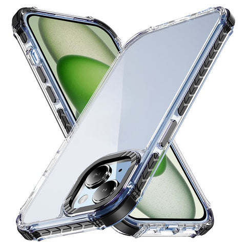 For iPhone 14 / 13 Crystal Clear Case Airbag Anti Drop TPU + PC Phone Back Cover