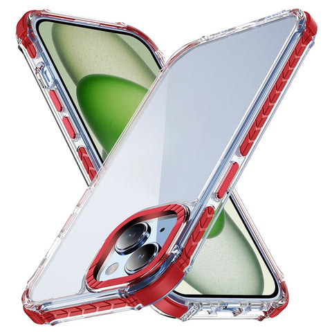 For iPhone 14 / 13 Crystal Clear Case Airbag Anti Drop TPU + PC Phone Back Cover