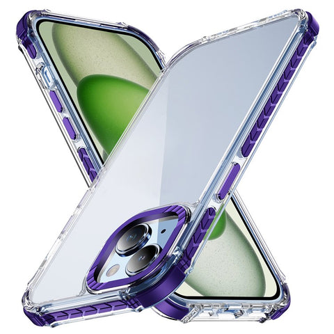 For iPhone 14 / 13 Crystal Clear Case Airbag Anti Drop TPU + PC Phone Back Cover