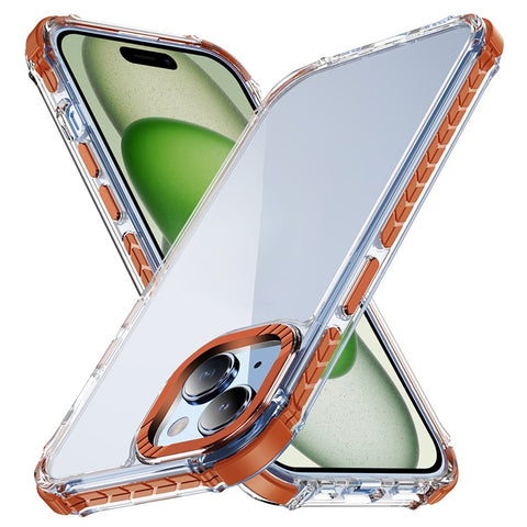 For iPhone 15 Crystal Clear Case Airbag Anti Drop TPU + PC Phone Back Cover