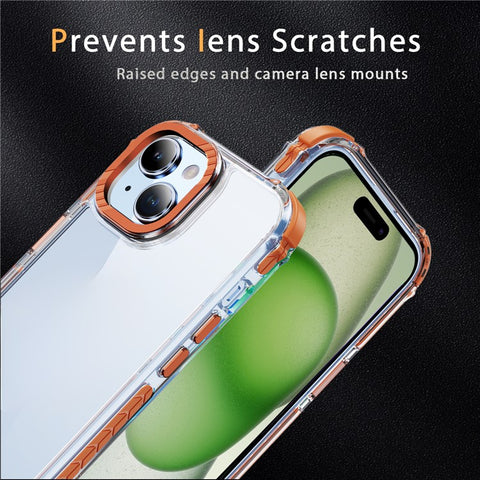 For iPhone 15 Crystal Clear Case Airbag Anti Drop TPU + PC Phone Back Cover