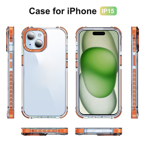 For iPhone 15 Crystal Clear Case Airbag Anti Drop TPU + PC Phone Back Cover