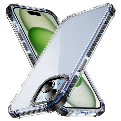 For iPhone 15 Crystal Clear Case Airbag Anti Drop TPU + PC Phone Back Cover
