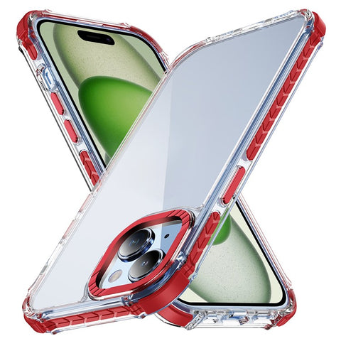 For iPhone 15 Crystal Clear Case Airbag Anti Drop TPU + PC Phone Back Cover