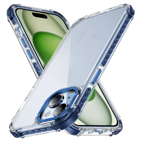 For iPhone 15 Crystal Clear Case Airbag Anti Drop TPU + PC Phone Back Cover