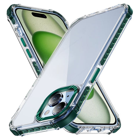 For iPhone 15 Crystal Clear Case Airbag Anti Drop TPU + PC Phone Back Cover
