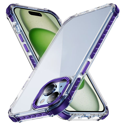 For iPhone 15 Crystal Clear Case Airbag Anti Drop TPU + PC Phone Back Cover