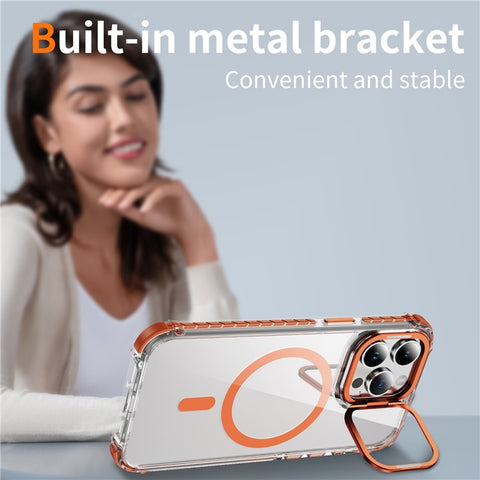 For iPhone 13 Pro Clear Phone Case with Lens Kickstand Cover Compatible with MagSafe