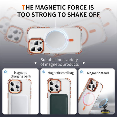 For iPhone 13 Pro Clear Phone Case with Lens Kickstand Cover Compatible with MagSafe