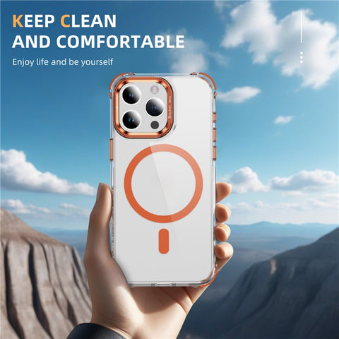 For iPhone 13 Pro Clear Phone Case with Lens Kickstand Cover Compatible with MagSafe