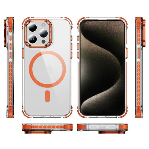 For iPhone 13 Pro Clear Phone Case with Lens Kickstand Cover Compatible with MagSafe