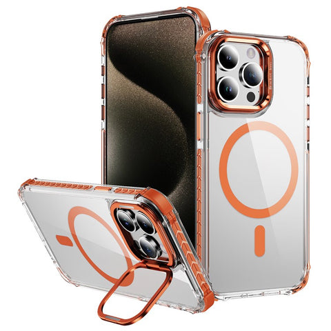 For iPhone 13 Pro Max Clear Phone Case with Lens Kickstand Cover Compatible with MagSafe