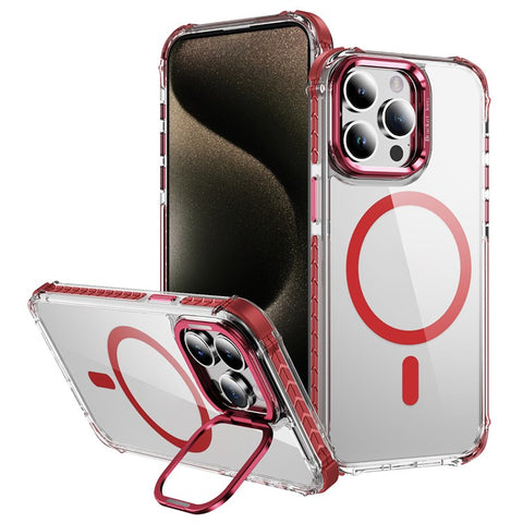 For iPhone 13 Pro Max Clear Phone Case with Lens Kickstand Cover Compatible with MagSafe