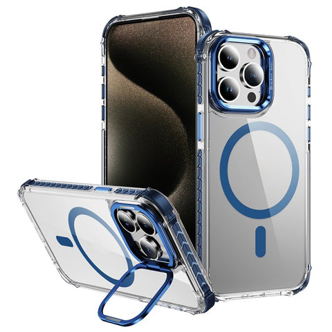 For iPhone 13 Pro Max Clear Phone Case with Lens Kickstand Cover Compatible with MagSafe