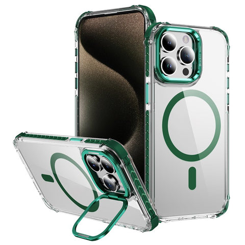 For iPhone 13 Pro Max Clear Phone Case with Lens Kickstand Cover Compatible with MagSafe