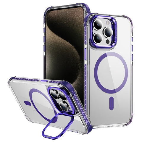 For iPhone 13 Pro Max Clear Phone Case with Lens Kickstand Cover Compatible with MagSafe