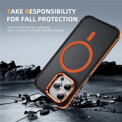 For iPhone 13 Pro Max Case with Lens Kickstand Matte Phone Back Cover Compatible with MagSafe