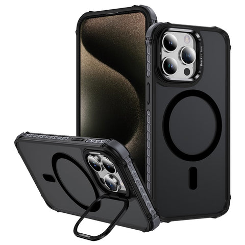 For iPhone 13 Pro Max Case with Lens Kickstand Matte Phone Back Cover Compatible with MagSafe