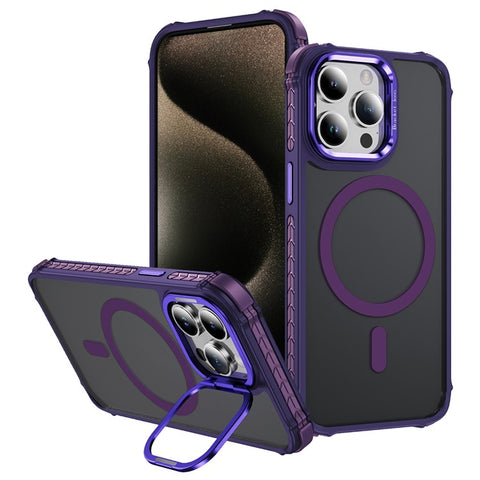 For iPhone 13 Pro Max Case with Lens Kickstand Matte Phone Back Cover Compatible with MagSafe