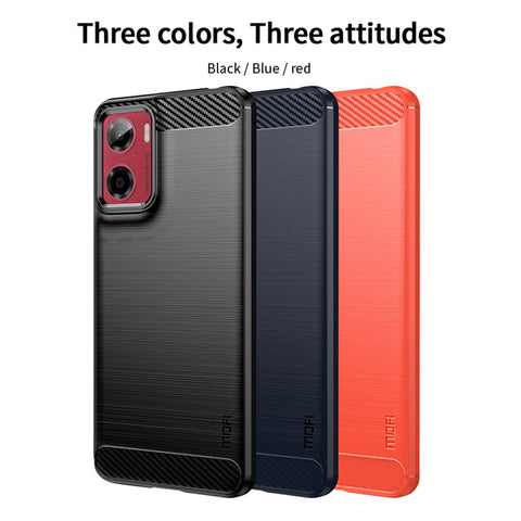 MOFI For Motorola Moto E15 4G / Motorola Moto G05 4G Back Cover  Brushed Texture Carbon Fiber Soft TPU Case
