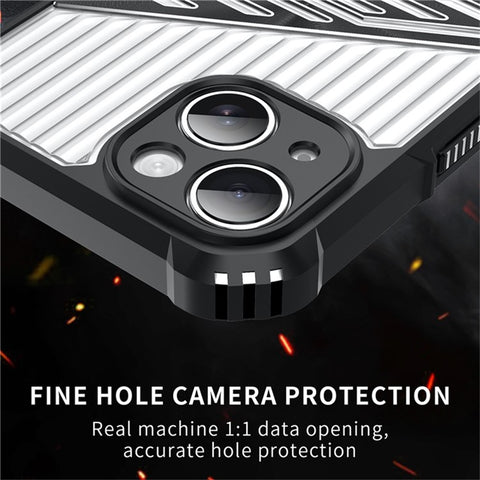 For iPhone 15 Case Folding Kickstand PC + TPU Anti Drop Phone Cover