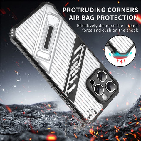 For iPhone 15 Pro Case Folding Kickstand PC + TPU Anti Drop Phone Cover