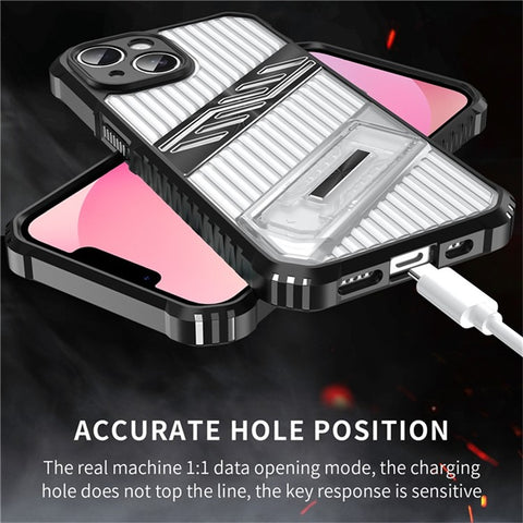 For iPhone 13 Case Folding Kickstand PC + TPU Anti Drop Phone Cover