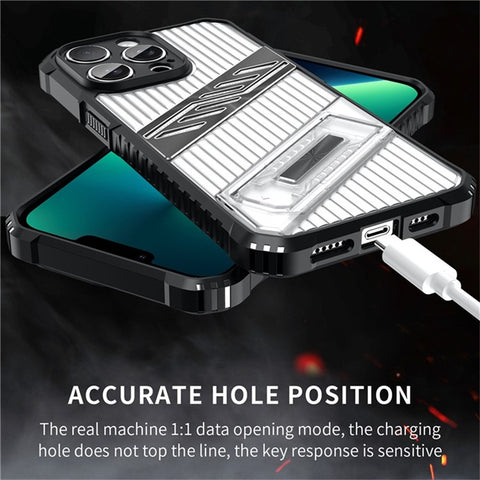 For iPhone 13 Pro Case Folding Kickstand PC + TPU Anti Drop Phone Cover