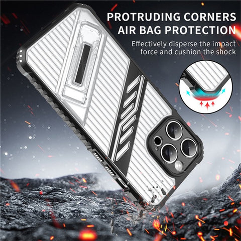 For iPhone 13 Pro Max Case Folding Kickstand PC + TPU Anti Drop Phone Cover