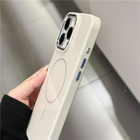 For iPhone 16 Pro Max Case Compatible with MagSafe TPU + PC Scratch Resistant Phone Back Cover with Metal Accents