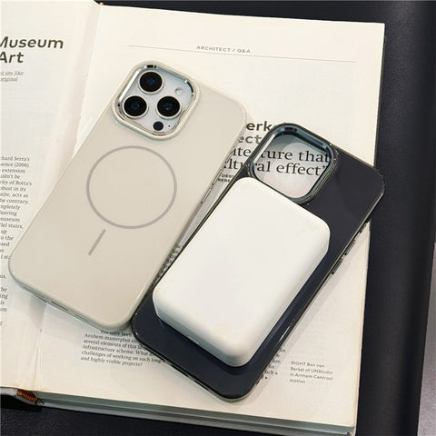 For iPhone 16 Pro Max Case Compatible with MagSafe TPU + PC Scratch Resistant Phone Back Cover with Metal Accents