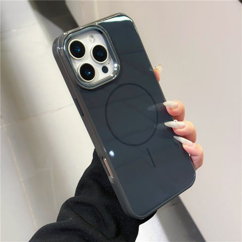 For iPhone 16 Pro Max Case Compatible with MagSafe TPU + PC Scratch Resistant Phone Back Cover with Metal Accents