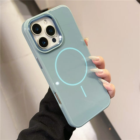 For iPhone 16 Pro Max Case Compatible with MagSafe TPU + PC Scratch Resistant Phone Back Cover with Metal Accents