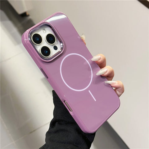 For iPhone 16 Pro Max Case Compatible with MagSafe TPU + PC Scratch Resistant Phone Back Cover with Metal Accents