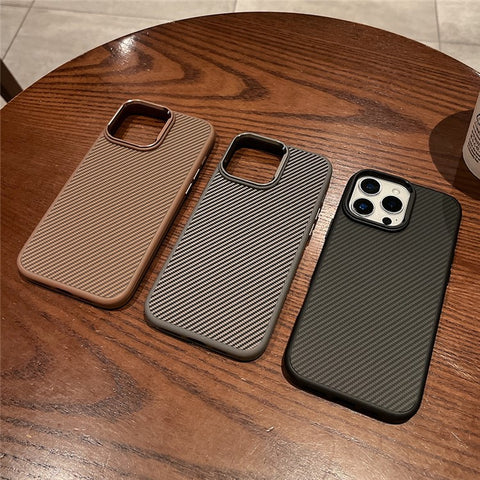 For iPhone 16 Pro Case Compatible with MagSafe PC + TPU Phone Back Cover Carbon Fiber Texture