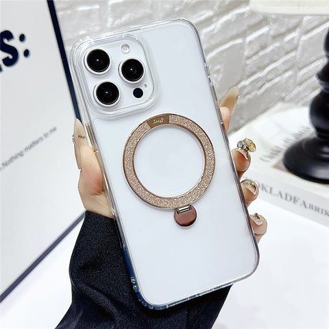 For iPhone 16 Pro Max Case Compatible with MagSafe TPU + PC Kickstand Clear Phone Cover