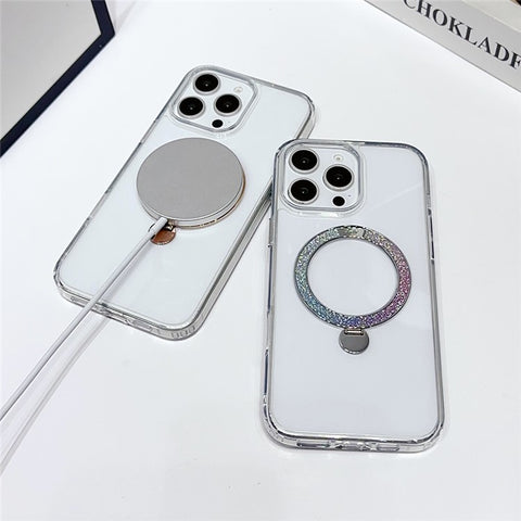 For iPhone 16 Pro Max Case Compatible with MagSafe TPU + PC Kickstand Clear Phone Cover