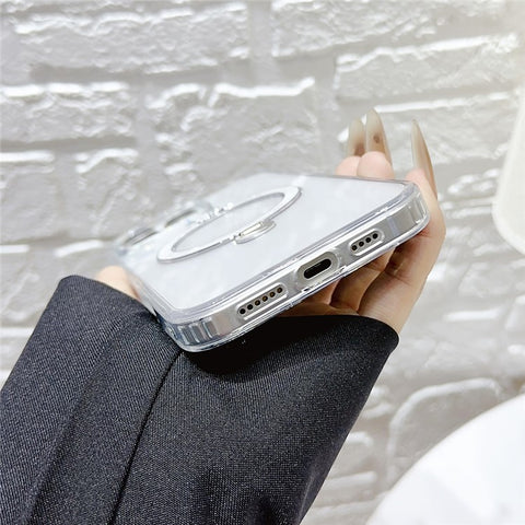 For iPhone 16 Pro Max Case Compatible with MagSafe TPU + PC Kickstand Clear Phone Cover