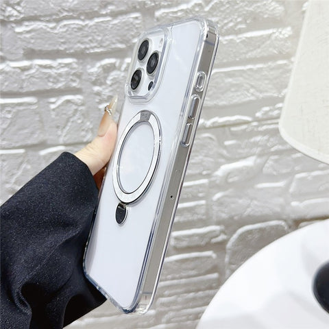 For iPhone 16 Pro Max Case Compatible with MagSafe TPU + PC Kickstand Clear Phone Cover