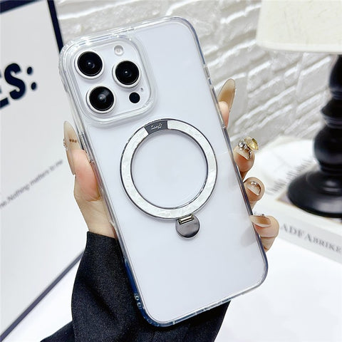 For iPhone 16 Pro Max Case Compatible with MagSafe TPU + PC Kickstand Clear Phone Cover