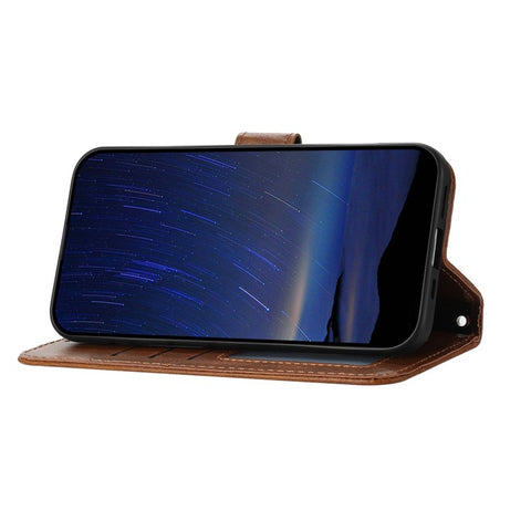 For iPhone 17e / 16e Case Zipper Pocket Leather Phone Cover with Crossbody Shoulder Strap