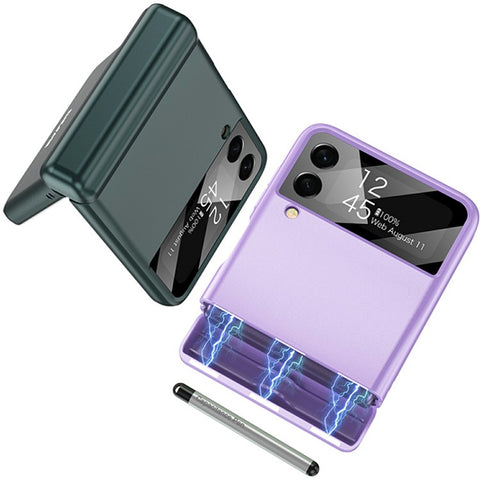 GKK 10803 For Samsung Galaxy Z Flip3 5G Case with Stylus Magnetic Hinge Phone Cover Built In Screen Film