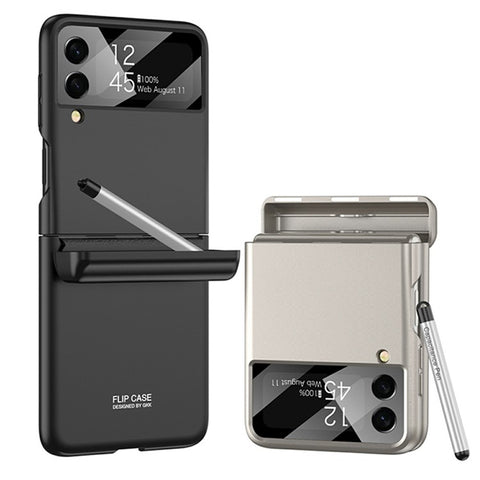 GKK 10803 For Samsung Galaxy Z Flip3 5G Case with Stylus Magnetic Hinge Phone Cover Built In Screen Film