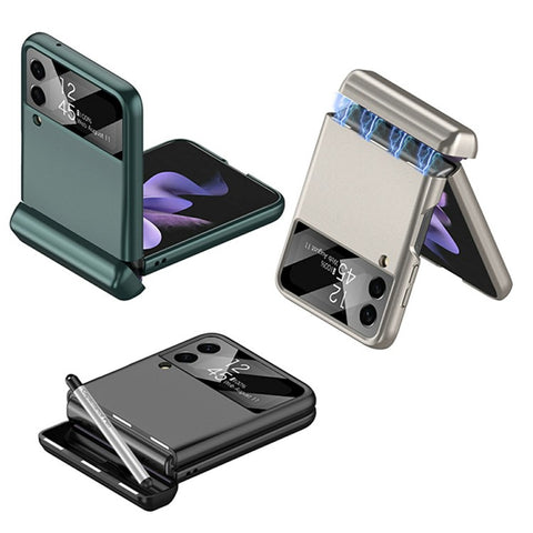 GKK 10803 For Samsung Galaxy Z Flip3 5G Case with Stylus Magnetic Hinge Phone Cover Built In Screen Film