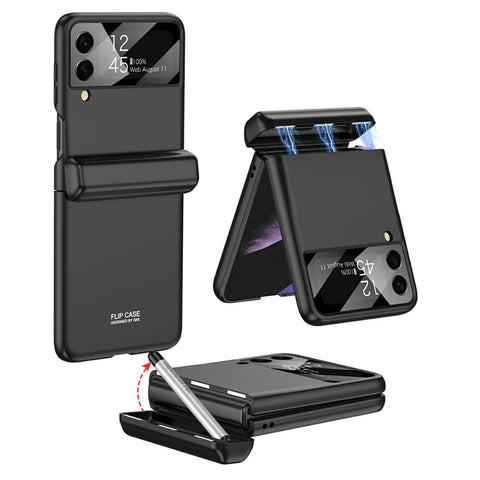 GKK 10803 For Samsung Galaxy Z Flip3 5G Case with Stylus Magnetic Hinge Phone Cover Built In Screen Film