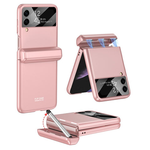GKK 10803 For Samsung Galaxy Z Flip3 5G Case with Stylus Magnetic Hinge Phone Cover Built In Screen Film