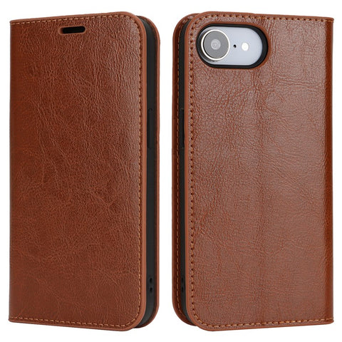 For iPhone 17e / 16e Case Crazy Horse Texture Split Leather Wallet Phone Cover